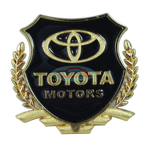 2pcs gold metal side rear trunk emblems emblem badge sticker 