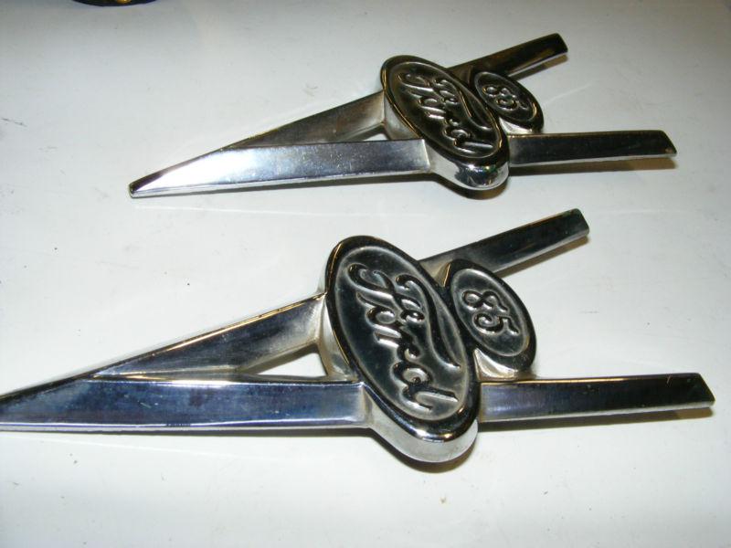 1937 FORD TRUCK PICKUP HOOD SIDE EMBLEMS 85HP (PAIR) NICE USED SCRIPT BADGE, US $149.99, image 6