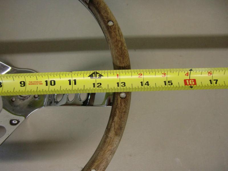 Vintage Wood Steering Wheel Ford Mustang Chevy Rat Hot Rod Custom Three Spoke , US $119.95, image 11