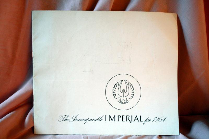 1964 original chrysler imperial dealer promotional sales brochure w/dealer stamp