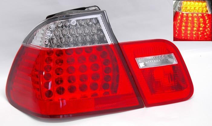 Red clear led tail lights fits bmw e46 3 series 4dr 99-01