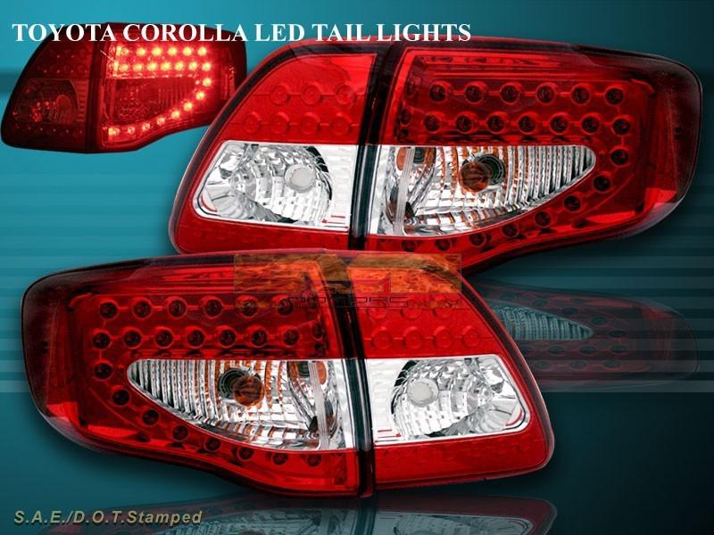Find 2009 2010 TOYOTA COROLLA TAIL LIGHTS LED RED CLEAR L.E.D in Santa