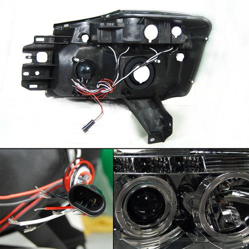 04-13 Titan 04-07 Armada Twin Halo LED Smoked Projector Headlights+LED Fog Light, US $199.99, image 2