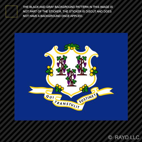 4” connecticut flag sticker decal self adhesive vinyl state the nutmeg provision