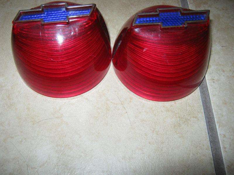 56 BEL AIR BLUE BOWTIE TAIL LIGHT LAMP LENSES, US $15.00, image 2