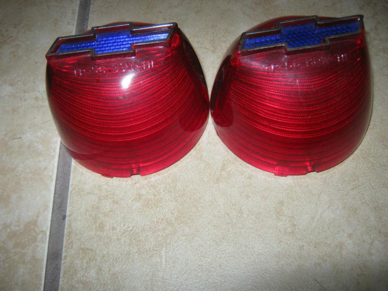 56 BEL AIR BLUE BOWTIE TAIL LIGHT LAMP LENSES, US $15.00, image 3