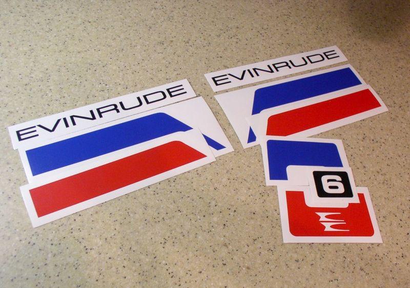 Evinrude vintage 4 6 10 15 20 hp motor decal kit free ship + free fish decal!