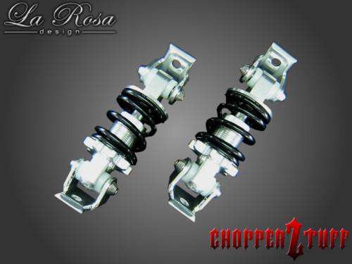 New! harley softail sportster bobber larosa solo seat 4" bolt-on shock system  