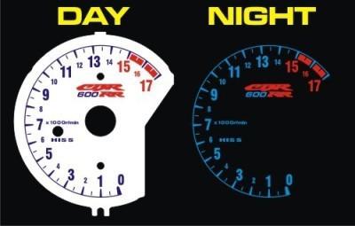 Honda 600 rr hiss 2007-2012 white face plasma glow gauge mph kmh 08 09 10 11