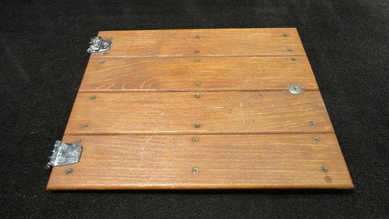 Used teak wood boat storage/cabinet door- solid panel (tk45)
