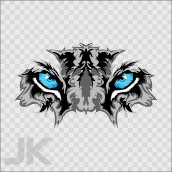 Sticker decals tiger blue eyes angry attack predator jungle wild cat 0500 ag9ff