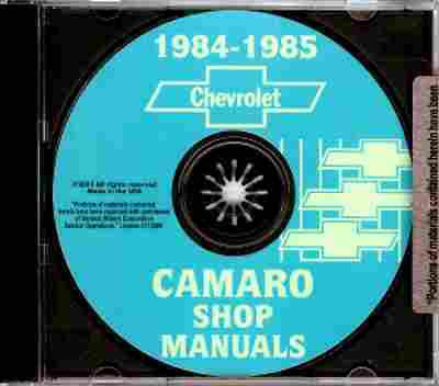 1984-1985 camaro repair shop & service manual cd sport coupe, berlinetta & z28