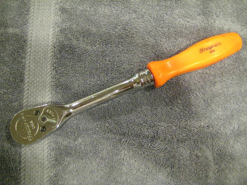Snap on tools orange hard handle 1/2 ratchet used in exc condition snap on 