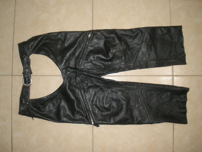 Mens POWER-TRIP MOTORCYCLE BIKER riding Leather pants CHAPS Small, US $19.99, image 2