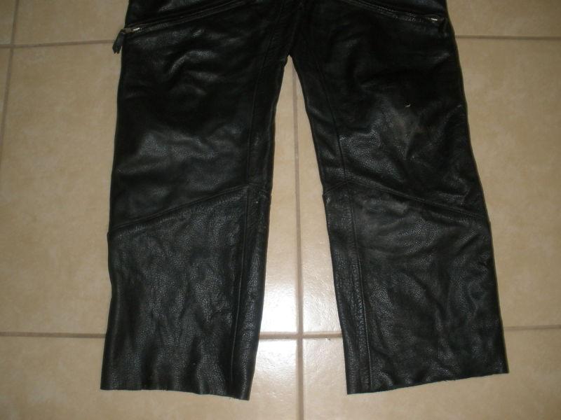 Mens POWER-TRIP MOTORCYCLE BIKER riding Leather pants CHAPS Small, US $19.99, image 3