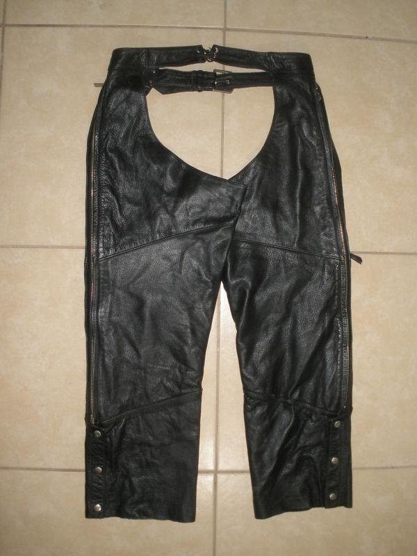 Mens POWER-TRIP MOTORCYCLE BIKER riding Leather pants CHAPS Small, US $19.99, image 6