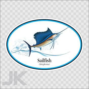 Decal stickers fish salt water marlin sea ocean pacific atlantic 0500 x6222