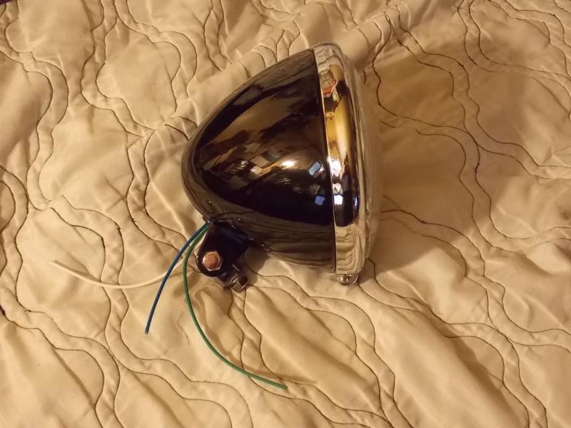 Gloss black 5 3/4" headlight-springer style-harley-bobber-chopper-honda