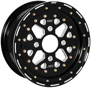Douglas wheel sector 3 piece wheel 12x8 5b+3 offset 4/156 bolt alu black atv