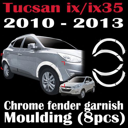 Chrome fender garnish moulding trim (a536) for hyundai 2010+ tucson