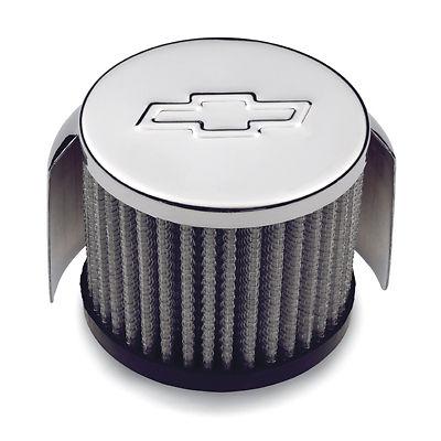 Gm 141-621 bowtie chrome valve cover breather w hood