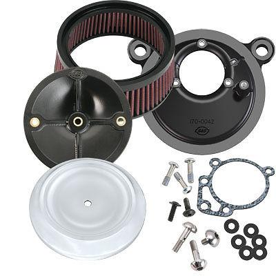 S&s cycle dished chrome air intake breather filter cleaner kit harley big twin
