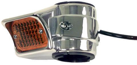 Emgo fork mount deco light set chrome amber universal