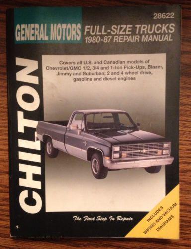 1980 1987 chilton's general motors full size truck repair manual