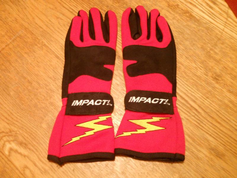 Impact/simpson racing nomex/aramid red/black  gloves