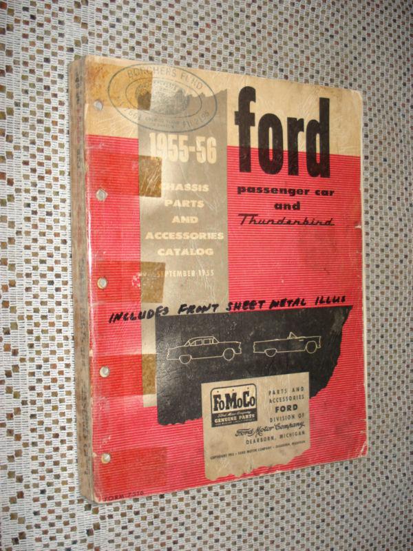 1955 1956 ford car and thunderbird parts catalog original fomoco book rare
