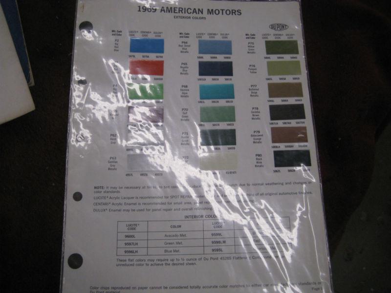 Sell 1969 AMC Rambler Rebel AMX Javelin Technical Manuals Brochures