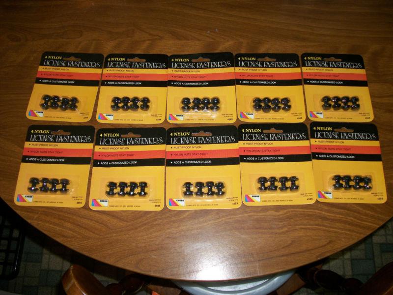 Lot of 10 packs of nylon license plate fasteners 4 per pack new in packs