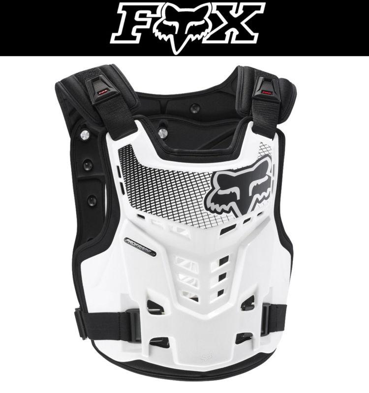 White proframe lc fox racing roost guard motocross mx atv dirtbike 2013