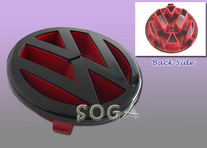 99 00 01 02 03 04 vw jetta bora mk4 black red front grill grille emblem badge