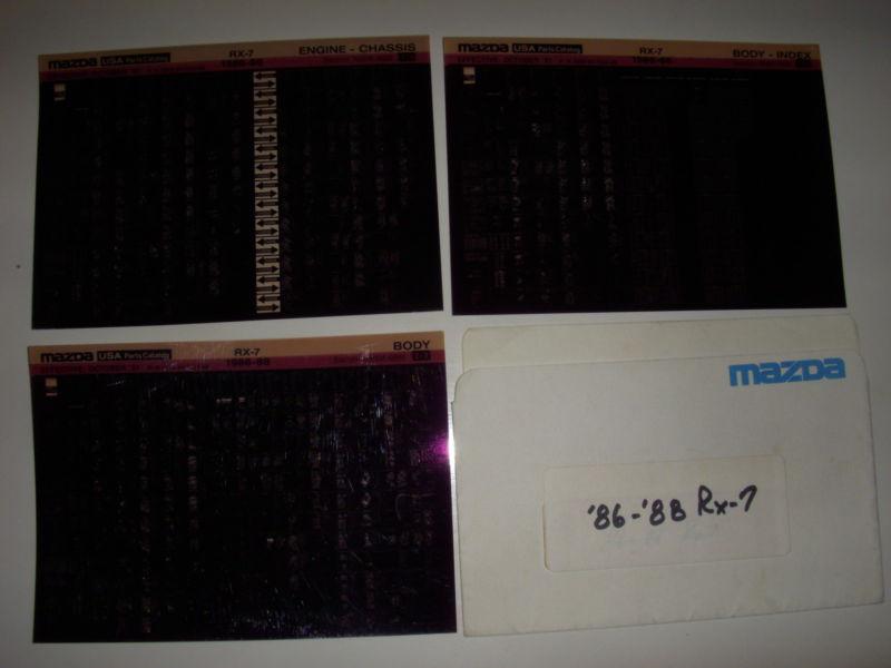Mazda rx-7 rx7 parts diagram manual microfiche 1986 1987 1988 