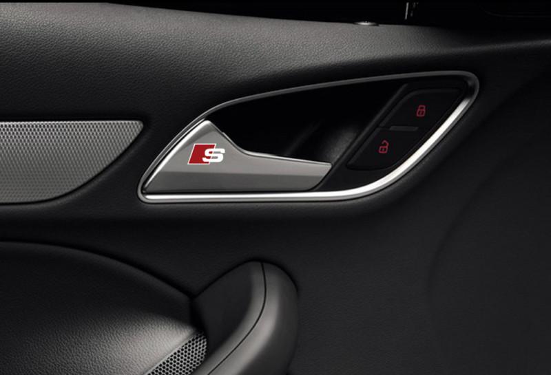 2 x audi s-line interior door handle decal stickers logo emblem a4 s6 s8 rs4 rs6