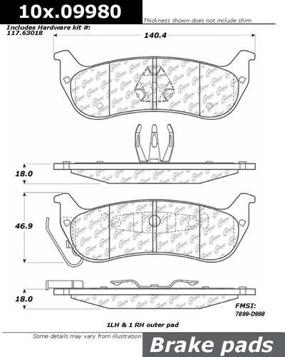 Centric 106.09980 brake pad or shoe, rear
