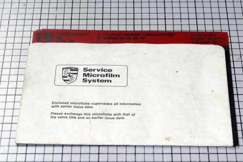 Porsche 928 service manual on microfilm with model 81 service book