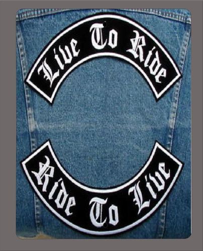 "live to ride.." denim vest and patch metal sign- 9"x12" - free shipping