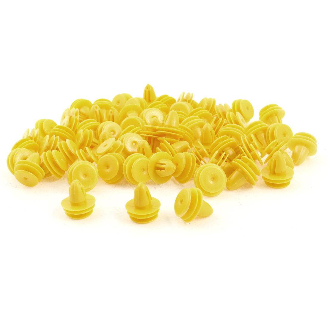 Sell 100 Pcs Push Fit Plastic Rivet Bumper Grills Fastener Clips Yellow