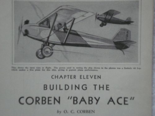 Corbin baby ace airplane plans form 1933