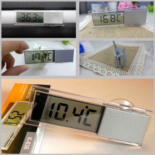 Transparent sucker liquid crystal thermometer car interior lcd digital for car