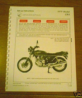 Honda 1979  cbx  set up & assembly  manual rare look!