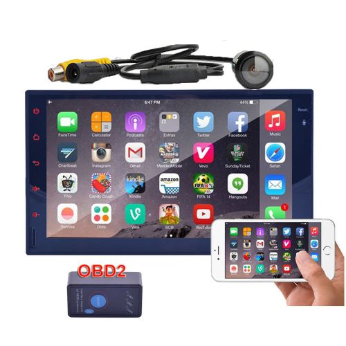 Gps navigation 2din car stereo radio android os 4-core wifi bluetooth obd+camera