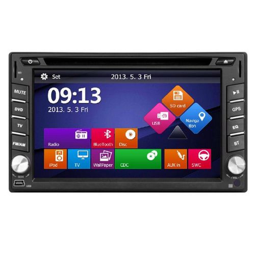 Hd 6.2'' 2din gps navigation car stereo dvd player bluetooth ipod mp3 tv+camera