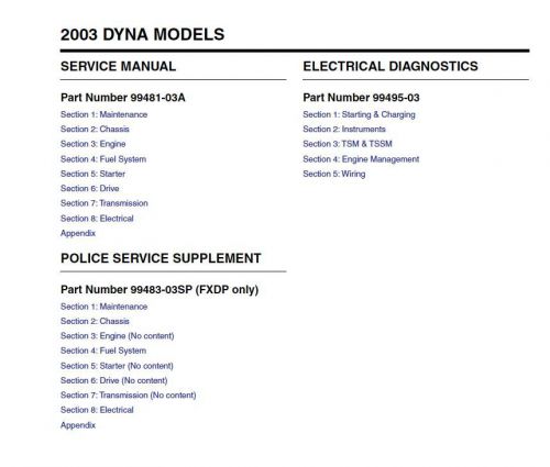2003 harley davidson fxdwg dyna wide glide service repair &amp; electrical manual