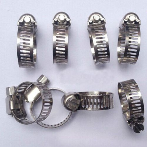50 pcs 3/4"-1" adjustable stainless steel drive hose clamps fuel line worm clips