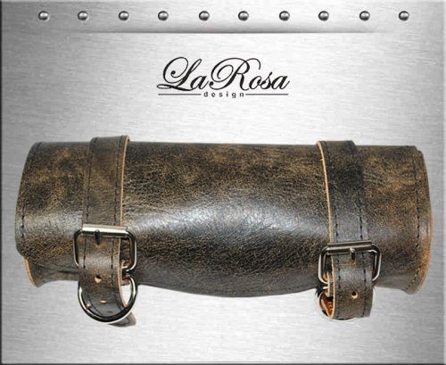 Larosa rustic brown leather harley softail bobber sportster 48 72 front tool bag