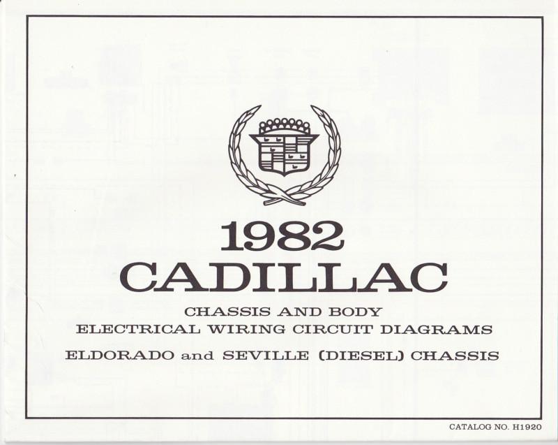 Nos 1982 cadillac eldorado & seville (diesel) chassis wiring circuit diagrams