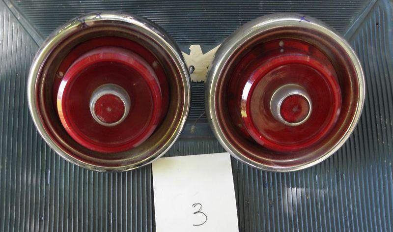 1955 ford tail light assembly- housings, lenses,  pair 3f  55 t-bird
